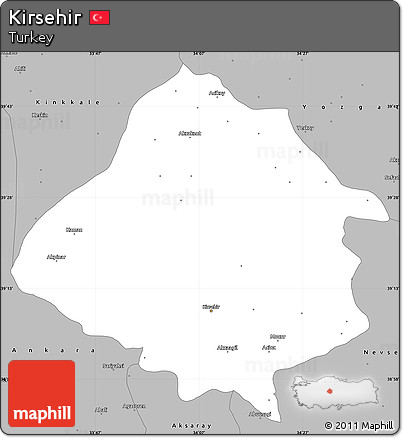 Gray Simple Map of Kirsehir