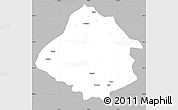 Gray Simple Map of Kirsehir, single color outside