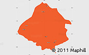Political Simple Map of Kirsehir, single color outside