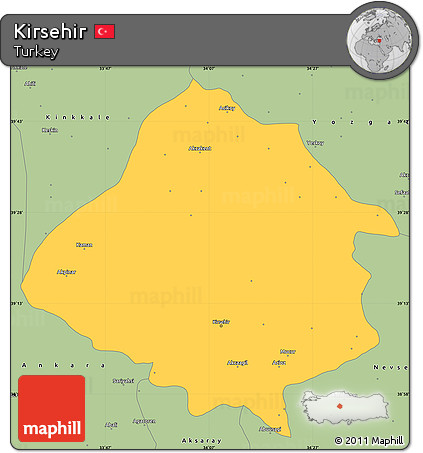Savanna Style Simple Map of Kirsehir