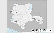 Gray 3D Map of Konya, single color outside