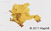 Physical 3D Map of Konya, cropped outside