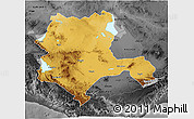 Physical 3D Map of Konya, darken, desaturated