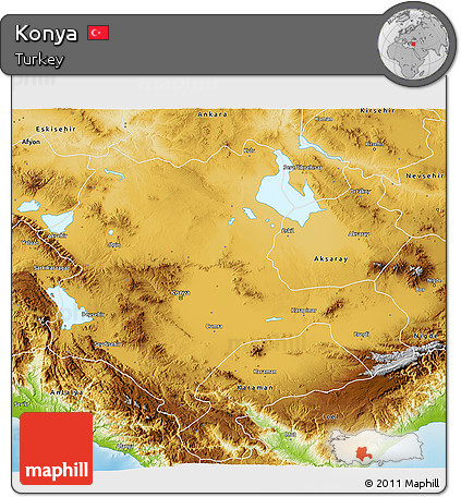Physical 3D Map of Konya