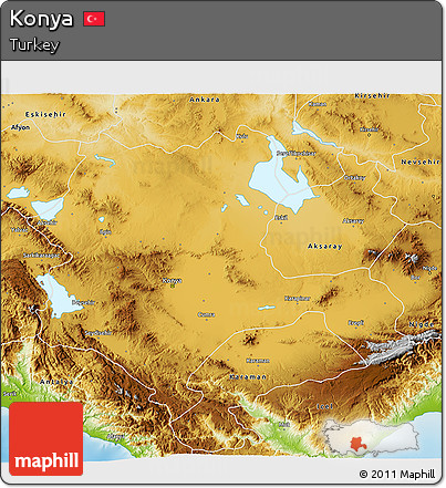 Physical 3D Map of Konya