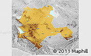 Physical 3D Map of Konya, lighten, desaturated