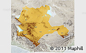 Physical 3D Map of Konya, lighten, semi-desaturated