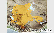 Physical 3D Map of Konya, semi-desaturated