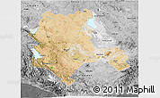 Satellite 3D Map of Konya, desaturated
