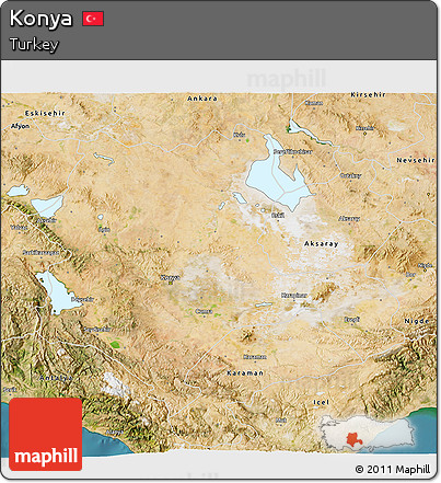 Satellite 3D Map of Konya