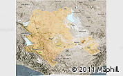 Satellite 3D Map of Konya, semi-desaturated