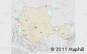 Shaded Relief 3D Map of Konya, lighten, desaturated