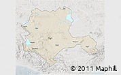 Shaded Relief 3D Map of Konya, lighten, semi-desaturated