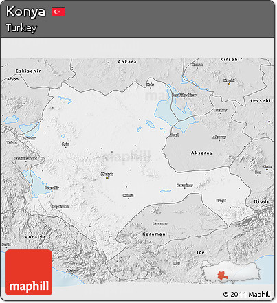 Silver Style 3D Map of Konya