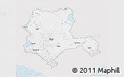 Silver Style 3D Map of Konya, single color outside