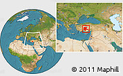 Satellite Location Map of Konya, within the entire country