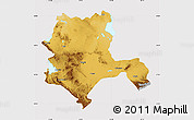 Physical Map of Konya, cropped outside