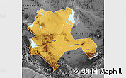 Physical Map of Konya, darken, desaturated