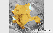 Physical Map of Konya, desaturated