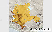 Physical Map of Konya, lighten, semi-desaturated