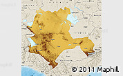 Physical Map of Konya, shaded relief outside