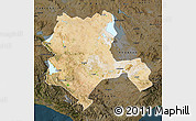 Satellite Map of Konya, darken