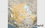 Satellite Map of Konya, semi-desaturated