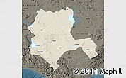 Shaded Relief Map of Konya, darken