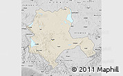 Shaded Relief Map of Konya, desaturated