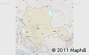 Shaded Relief Map of Konya, lighten, semi-desaturated