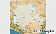 Shaded Relief Map of Konya, satellite outside