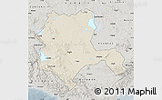 Shaded Relief Map of Konya, semi-desaturated