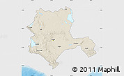 Shaded Relief Map of Konya, single color outside