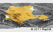 Physical Panoramic Map of Konya, darken, desaturated