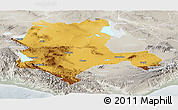 Physical Panoramic Map of Konya, lighten, semi-desaturated