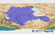 Political Panoramic Map of Konya, satellite outside