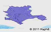 Political Panoramic Map of Konya, single color outside
