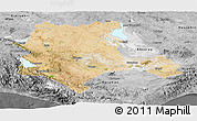 Satellite Panoramic Map of Konya, desaturated