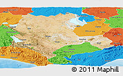 Satellite Panoramic Map of Konya, political outside