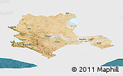 Satellite Panoramic Map of Konya, single color outside