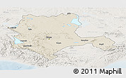 Shaded Relief Panoramic Map of Konya, lighten