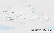 Silver Style Panoramic Map of Konya, single color outside