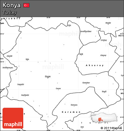 Blank Simple Map of Konya