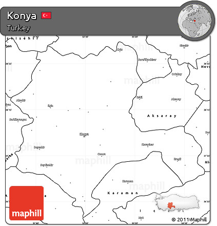 Blank Simple Map of Konya