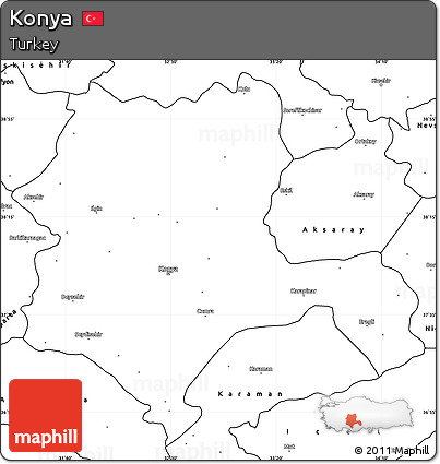 Blank Simple Map of Konya