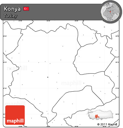 Blank Simple Map of Konya, no labels