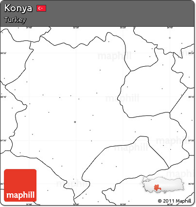 Blank Simple Map of Konya, no labels