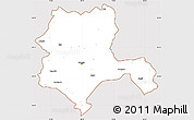 Classic Style Simple Map of Konya, cropped outside