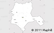 Silver Style Simple Map of Konya, cropped outside