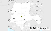 Silver Style Simple Map of Konya